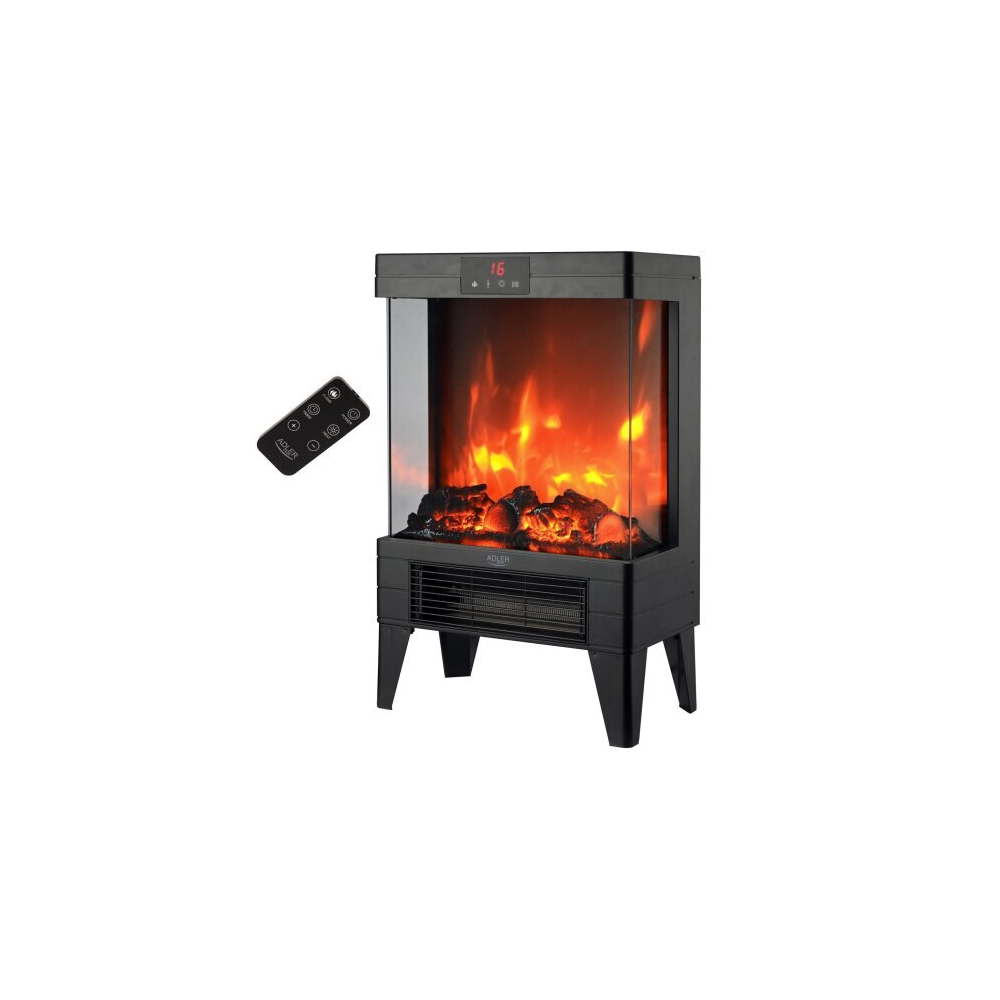 Elektrikamin (LED), puldiga, 3D leegiefekt, 1000W/2000W, termostaat