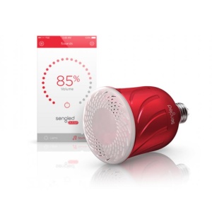 Pulse Satellite LED-pirn + juhtmevaba JBL kõlar, Punane