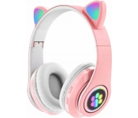 Kõrvaklapid bluetooth 5.0 LED roosa