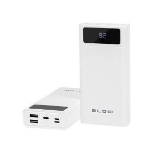 Akupank 40000mah  2 X USB QC PB40A USB-C LED - ekraan valge