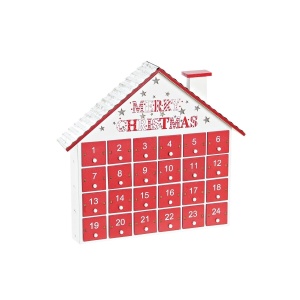  Advendikalender LED Kerge Karpidega Maja Puit MDF (30 x 7 x 27 cm) 