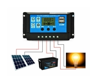 Päikesepaneelide laadimiskontroller.