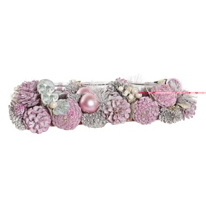 Jõuluküünla Hoidja DKD Home Decor (38 x 13 x 8,5 cm) roosa