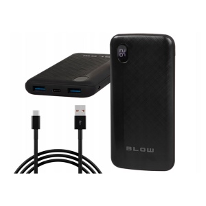 Akupank 20000mah 2 X USB LED -  ekraan must