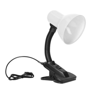 LATSA klambriga laualamp, 40W, E27, teras + plastik,  valge