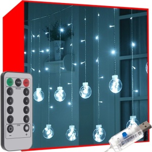 Valguskardin 108 LED USB  - valge 31V 