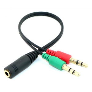 Üleminek 3.5mm AV pesa 4-pin - 2*3.5mm stereo pistik 3-pin