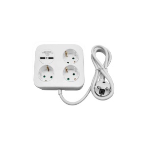 Ruudukujuline toitejuhe USB laadijaga 1,4m