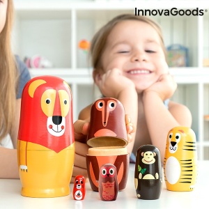 MATRYOSHKA PUIDUST LOOMAKUJUD FUNIMALS  11 TÜKID, OSAD