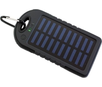 Solar akupank 5000mAh : 5V 1A + 1A + Micro USB. Veekindel