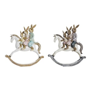 DEKORATIIVKUJU DKD HOME DECOR JÄNES VAIK MITMEVÄRVILINE SHABBY CHIC (19 X 6,5 X 20,5 CM) (2 ÜHIKUT)