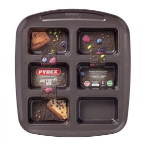 KÜPSETUSVORM PYREX ASIMETRIA TSINGITUD TERAS (6 LAHTRIT)