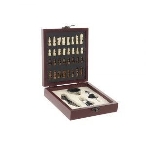 Veinitarvikute Komplekt DKD Home Decor Roostevaba teras Puit MDF Male (5 pcs) (15 x 17 x 4.5 cm) 