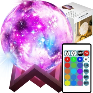 Öölamp, helendav 3D kuu